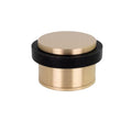 EVI Herrajes | Adhesive Door Stop | Threaded Base | W:1,1in H:0,8in | Matte Finish Brass | Silicone Black Rubber | Simple Fixation | 100% Functional | Mod. I-103/28 - color: Brass - Black Rubber