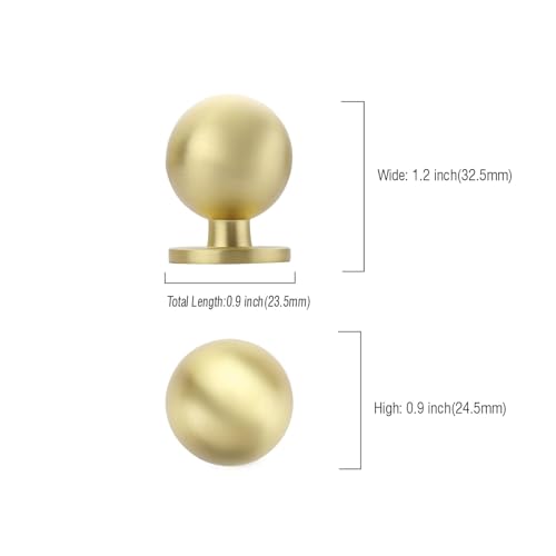 Asidrama 6 Pack Brushed Brass Kitchen Cabinet Knobs, Cabinet Knobs Kitchen Cabinet Hardware for Cupboard Drawer Knobs Dresser Knobs - color: Brushed Brass, style: 6 Pack