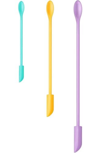 Silicone Spatula Set 3Pcs, Mini Jar Scraper for Makeup & Food - color: Color #3