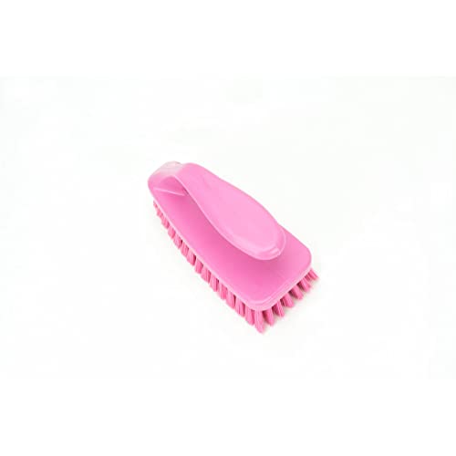 SPARTA Scrub Brush with Iron Shaped Handle and Stiff Bristles, Heavy Duty Scrubber Brush for Kitchen, Bathroom, Shower, Tile, Sink, Carpet and Bakepans, Polypropylene, 6 Inches, Pink - color: Pink, size: 6 Inches (Pack of 1)