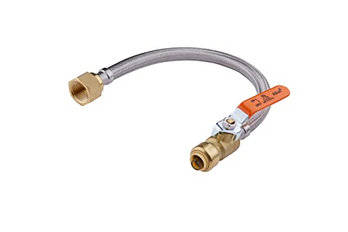 1piece EFIELD 12"L Push-fit Valve Water Heater Connector,3/4"FIP x 1/2" - size: 12 Inch, style: 1/2''x3/4''