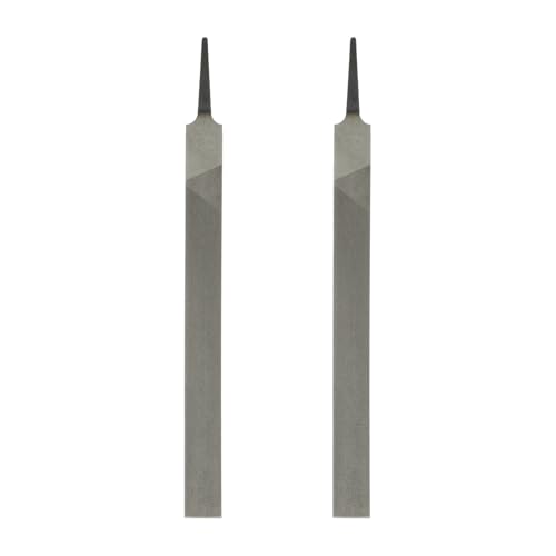 HARFINGTON 2pcs Flat Thin Cut File 10" Double Cut Teeth High Carbon Steel Hand Rasp File without Handle for Metal Wood Deburring Removing - size: 10", style: Thin