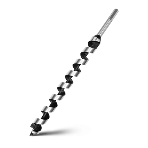 0.98 x 13.8 Auger Drill Bit for Wood,25x350mm Hex Shank Auger Bit - size: 0.98 in x 13.8 in