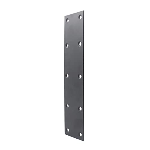 4 Pack Flat Straight Brace Brackets, ULIFESTAR Black Stainless Steel Mending Bracket Plate Metal Shelf Support Fixing Joining Plate for Furniture,Wood,Shelves,Cabinet with Mounting Screws - size: 200 x 48 x 2 mm