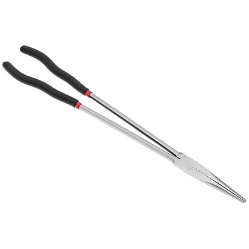QWORK Straight Long Needle Nose Pliers, 16 Inch Long Reach Needle Nose Pliers, Straight & Bent Jaw Plier Set with Non-Slip Handles for Narrow Spaces & Precision Work