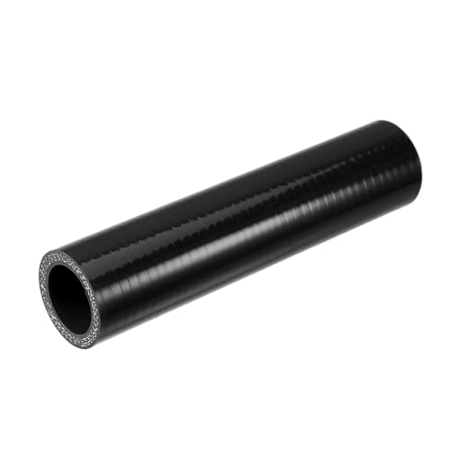 uxcell 1" ID 6" Length 4-Ply Reinforced High Temp Straight Coupler Silicone Reducer Hose Black for Car Intercooler Intake Piping - size: 1" ID