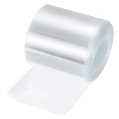 MECCANIXITY PVC Heat Shrink Tubing 50mm Dia 80mm Flat 33Ft Clear - color: Clear, size: 50mmx80mmx10m