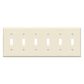 ENERLITES 6-Gang Toggle Light Switch Wall Plate Cover, 1 Pack, Light Almond - color: Light Almond, size: Standard Size