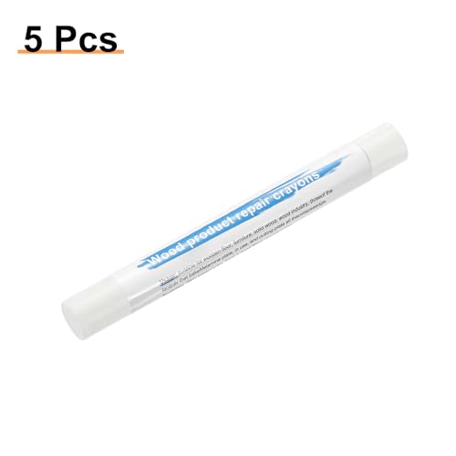 HARFINGTON 5pcs Wood Filler Sticks Wooden Wax Touch Up Furniture Repair Crayons for Scratch Hole Wood, Pure White - color: Pure White