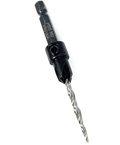 FTG USA #6 (9/64") Adjustable Tapered Wood Countersink Drill Bit - size: #6, style: w/o Depth Stop