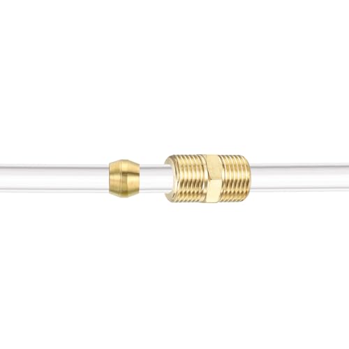 PATIKIL 5mm Tube OD Brass Compression Sleeves Ferrules, 50 Pack Brass Ferrule Fitting Brass Compression Fitting Assortment Kit for Air Water Gas Pipe - size: 5mm
