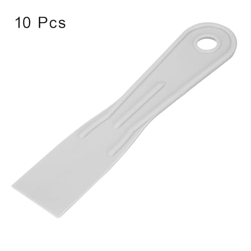 HARFINGTON 10pcs Putty Scraper 1.6" Width 1.7mm Thin Flexible Plastic Putty Knives for Taping Drywall Spreading Painting Wall Scratching Gray - size: 1.6"