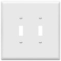 ENERLITES Oversized Double Toggle Light Switch Cover Plate, 1 Pack, White - color: White, size: Over-Size