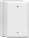 ZEFTV Mid-Size Blank Wall Plates 1-Gang 4.89" x 3.12" blank Switch Outlet Electrical Cover Plate Unbreakable Thermoplastic Faceplate for Light Receptacle Outlet Switch, White (6 Pack) - color: Mid-Size,Single Blank, size: 6 Pack