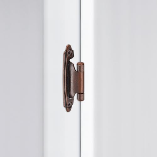 Antique Copper Cabinet Hinges, 3/8 Inch Inset, 4 Pack(2Pairs) - color: Antique Copper