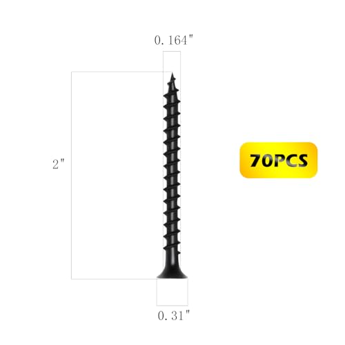#8 x 2 Inch Drywall Screws Phillips Flat Head Black Oxide Screws 70 PCS, Wood Screws for Furniture Cabinet DIY - size: #8×2