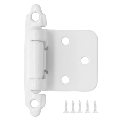 6 Pack (3 Pairs) 1/2" Overlay Cabinet Door Hinges White - color: White, size: 6 Pack (3 Pairs)