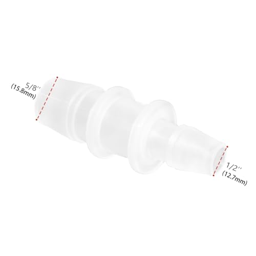 Plastic Hose Barb Reducer Pipe Fittings, 5/8" to 1/2" Hose ID Connectors Joint Splicer Mender Adapter Union Boat Water Air Aquarium O2 Fuel (Pack of 3) - size: 5/8" to 1/2"