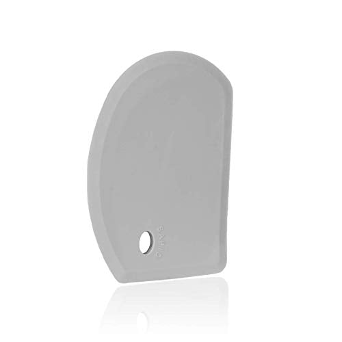 Sapid Flexible Curved Edge Silicone Bowl Scraper Dough Scraper Baking Bread - color: Gray