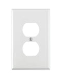 Leviton 1-Gang, 1-Duplex, Midway Nylon Wallplate, Midway Size, 1 Pack, PJ8-W, White - color: White, size: 1 Pack