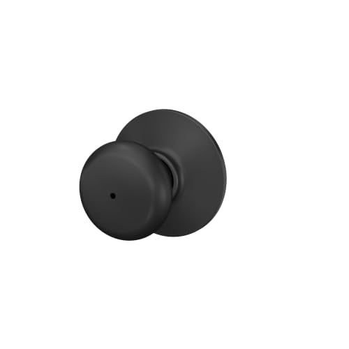 Schlage Plymouth Bed/Bath Privacy Door Knob with Lock, Matte Black - color: Matte Black, size: Standard