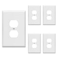 ENERLITES Jumbo Duplex Receptacle Outlet Wall Plate, Large Electrical Outlet Covers, Over-Size 1-Gang 5.5" x 3.5", Polycarbonate Thermoplastic, 8821O-W-5PCS, White (5 Pack) - color: White, size: Over-Size