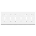 ENERLITES 6-Gang Toggle Light Switch Wall Plate Cover, 1 Pack, White - color: White, size: Standard Size