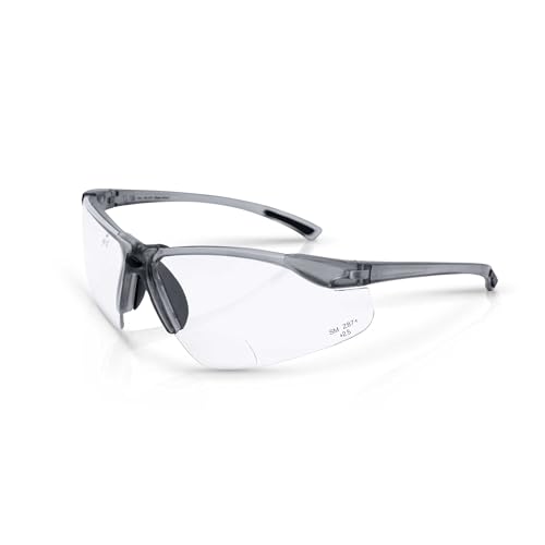 Sellstrom XM340RX Safety Glasses with Readers - Wraparound Bifocal Eyeglasses for Men/Women - ANSI Z87.1