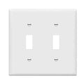 ENERLITES Toggle Light Switch Wall Plate, Gloss Finish, Size 2-Gang 4.50" x 4.57", Double Switch Cover, Unbreakable Polycarbonate Thermoplastic, 8812-W, White - color: White, size: Screw