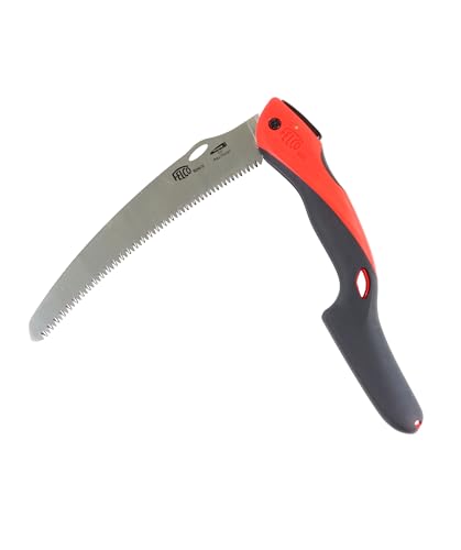 FELCO 604 Folding Pruning Saw –Curved Pull-Stroke Saw for Tree Trimming & Elevated Cut | Tree Branch Cutter | Folding Handsaw with Chrome-Plated 10" Blade, Non-Slip Handle, Blade Lock, Swiss Precision