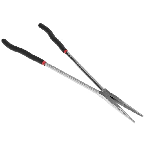 QWORK Straight Long Needle Nose Pliers, 16 Inch Long Reach Needle Nose Pliers, Straight & Bent Jaw Plier Set with Non-Slip Handles for Narrow Spaces & Precision Work