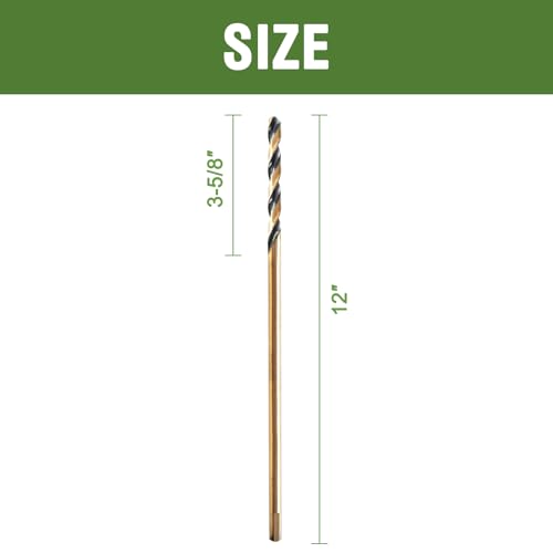 3/8" x 12" Extra Long Drill Bit (2 Pack), Aircraft Extension Drill Bits M2 High Speed Steel for Wood, Soft Metal, Plastic - size: 3/8 in