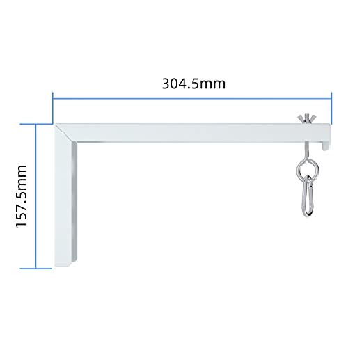 suptek Universal Projector Screen Wall Mount L-Brackets Wall Hanging Mount 12 inch Adjustable Extension Mounting Hooks for Projection Screen up to 80 lbs, PRL002W, White (1 Pair) - size: 12 inch-white