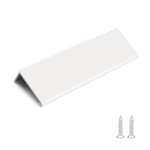Rergy 10 Pack 4" Cabinet Pulls White Finger Pulls for Cabinets - color: White, size: Hole Center: 4in(102mm)