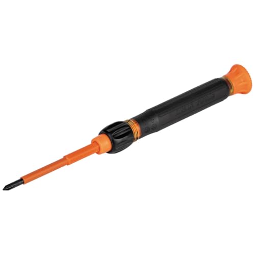 Klein Tools 32581INS Precision Screwdriver, 2-in-1 Insulated Screwdriver with No. 0 Phillips and 1/8-Inch Slotted Bits - style: 2-in-1 Insulated