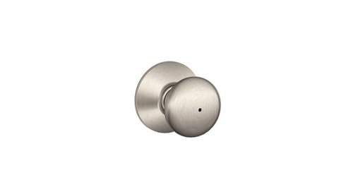 SCHLAGE Plymouth Bed/Bath Privacy Door Knob with Lock, Satin Nickel - color: Satin Nickel, size: Standard