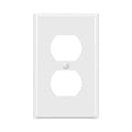 ENERLITES Duplex Receptacle Outlet Metal Wall Plate, 1-Gang, White Gloss - color: White Gloss, size: Standard Size