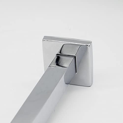 Enga Polished Chrome 12 Inch Square Ceiling Mount Shower Arm with Flange, Solid Brass Rain Shower Head Extension Arm 300mm, NPT 1/2"Thread - color: Chrome, style: 12 Inch