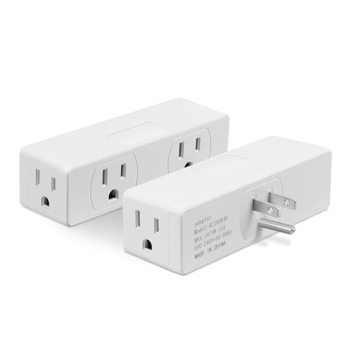 Outlet Extender 2pack, 4AC Multi Plug Wall Outlet, Multiple Outlet Splitter | 3-Plug Wall Adapter, Multiple Plugs in One Outlet, Cruise Essentials, Electrical Wall Outlet Adapter - color: 4 AC Outlet Extender 2pack
