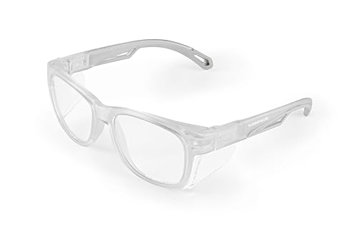 KOZIFACE E52 Anti-Fog Safety Glasses, ANSI Z87.1 Eye Protection with Side Shields, Clear Lens, Lightweight for Work, Lab DIY - color: Clear White