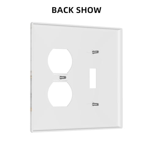 White Gray Gold Marble Light Switch Cover Decorative Wall Plate - color: 2 Gang 1 Toggle 1 Duplex Comb