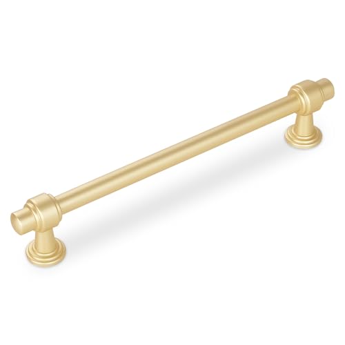 10 Pack Brushed Gold Cabinet Pulls 6-1/3 Inch(160mm) Kitchen Cabinet Handles Cabinet Hardware for Drawer Pulls - color: Brushed Gold, size: 6.3" Hole Center(160mm)