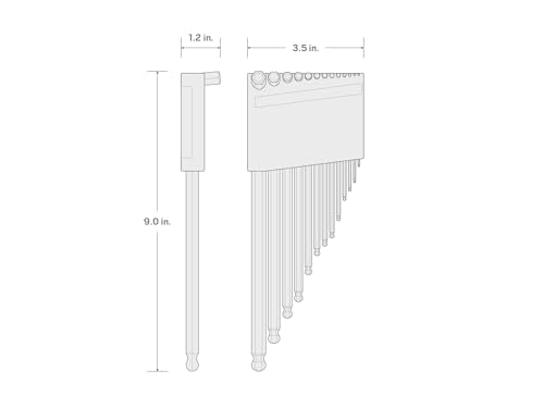 TEKTON Short Arm Ball End Hex L-Key Set, 13-Piece | KLX91112 - size: 13-Piece (0.050-3/8 in.)