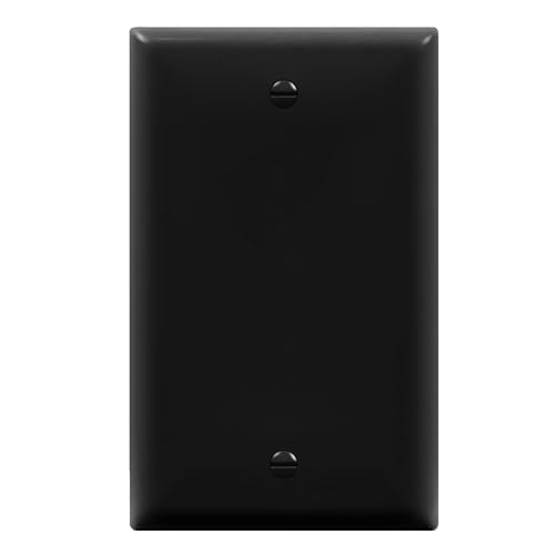ENERLITES Blank Wall Plate, No Device Outlet Cover, 1-Gang, 1 Pack, Black - color: Black, size: Standard