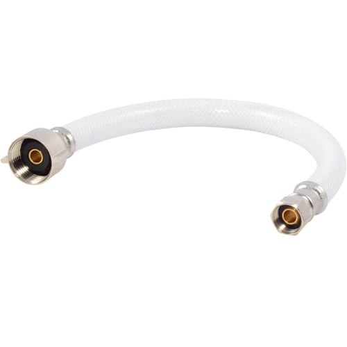 Eastman 12 Inch Flexible Toilet Connector, 7/8 Inch Ballcock x 3/8 Inch Compression Inlet Connection, 48145 - size: 12 in.