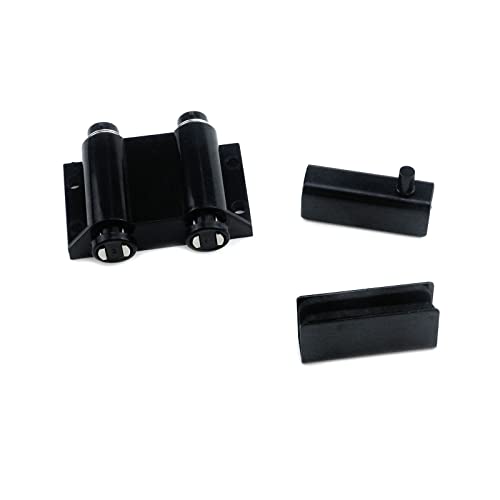 Glass Door Pivot Hinge Glass Door Magnetic Catch with Clamp Set - color: Black