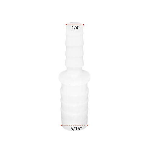 Plastic Hose Barb Reducer Pipe Fittings, 5/16" to 1/4" Hose ID Connectors Joint Splicer Mender Adapter Union Boat Water Air Aquarium O2 Fuel (Pack of 3) - size: 5/16" to 1/4"