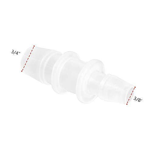 Plastic Hose Barb Reducer Pipe Fittings 3/4" to 3/8" Connectors Joint Splicer Mender Adapter Union Boat Water Air Aquarium O2 Fuel (Pack of 3) - size: 3/4" to 3/8"