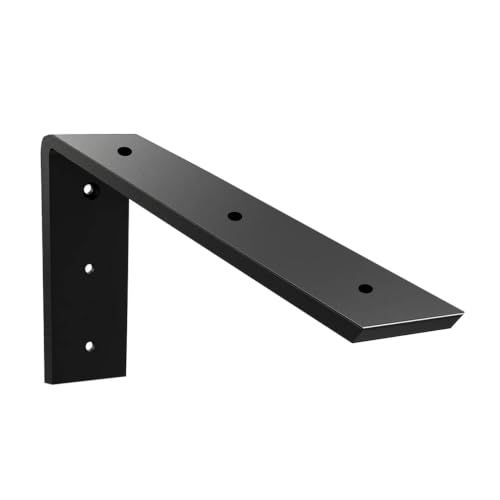 WINKER Countertop Support Bracket 1 Pack Heavy Duty 3/8" Thick Hidden L Shelf Bracket 10" x 6" x 2.5" Metal Corbels for Quartz/Granite/Wood/Concrete/Laminate Countertops, Black - size: 10″x6″x2.5″-3/8" thick, style: Black-1Pack