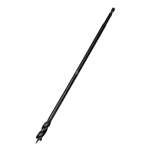 Greycore Tools 1/2 Inch x 12 Inch 3-Flute Auger Bit, Wood Drill Bit for Hard and Soft Wood, 1/4” Quick Change Shank, Woodworking Auger Bits (1/2” x 12” Auger) - size: 1/2" x 12", style: 12 Inch
